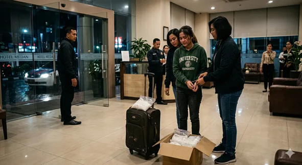 Tergiur Upah Rp20 Juta, Mahasiswi Asal Aceh Ditangkap Bawa 5 Kg Sabu di Hotel Medan