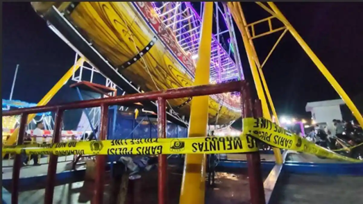 Wahana Kora-Kora Patah di Pasar Malam Kisaran, Empat Pengunjung Terluka