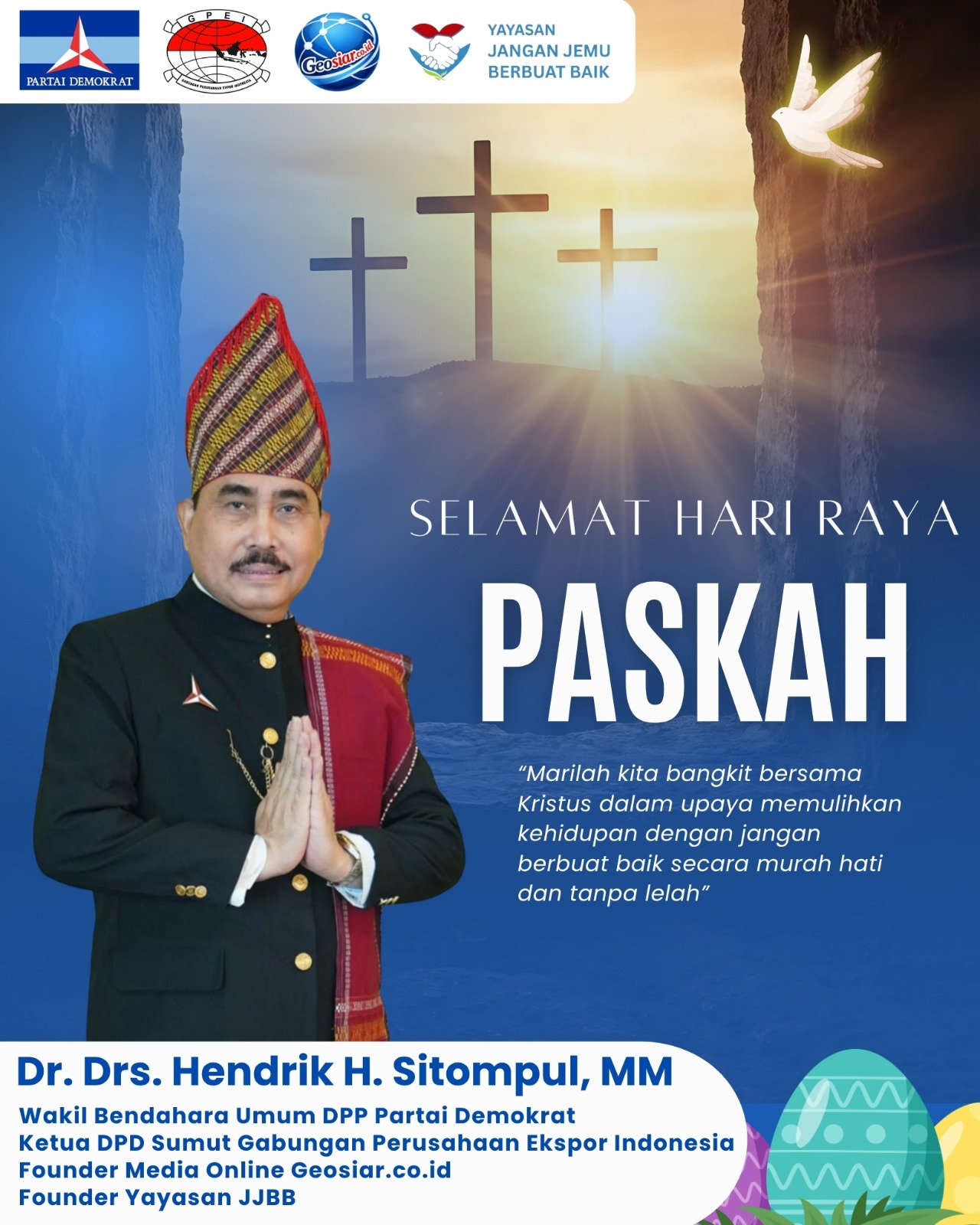 Hendrik Sitompul di Paskah 2026: Bangkit Bersama Kristus, Jangan Jemu Berbuat Baik